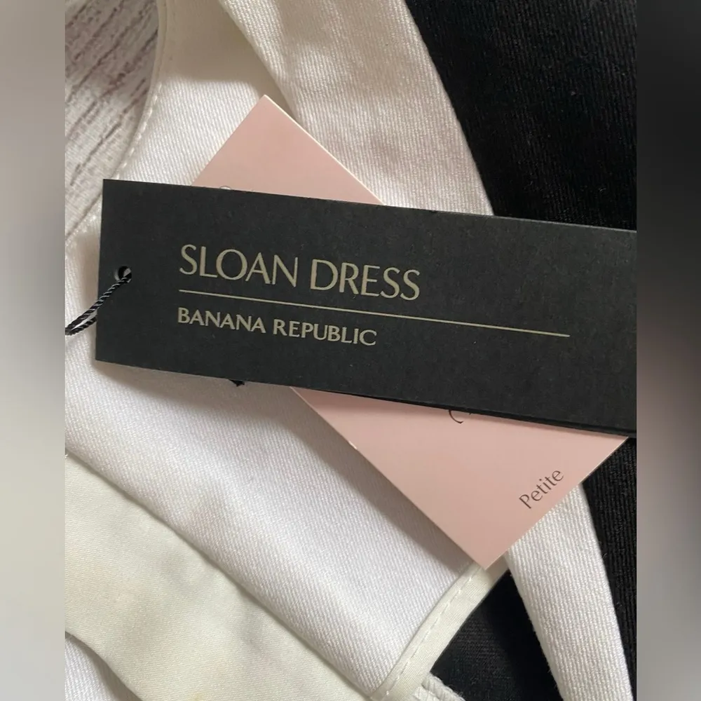 NWT Banana Republic Black and White Sloan Sheath Dress 8P - Image 7