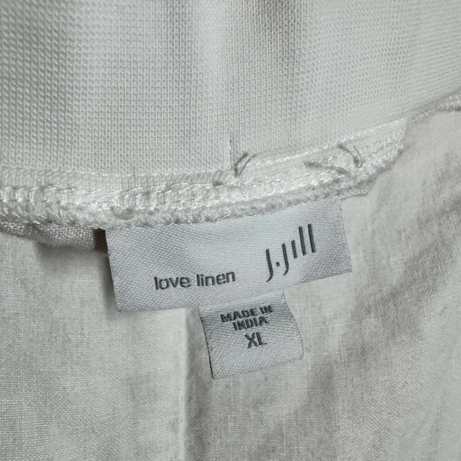 J.Jill Love Linen Pull On Coastal Pant Women XL White Straight Leg Minimal Beach - Image 4