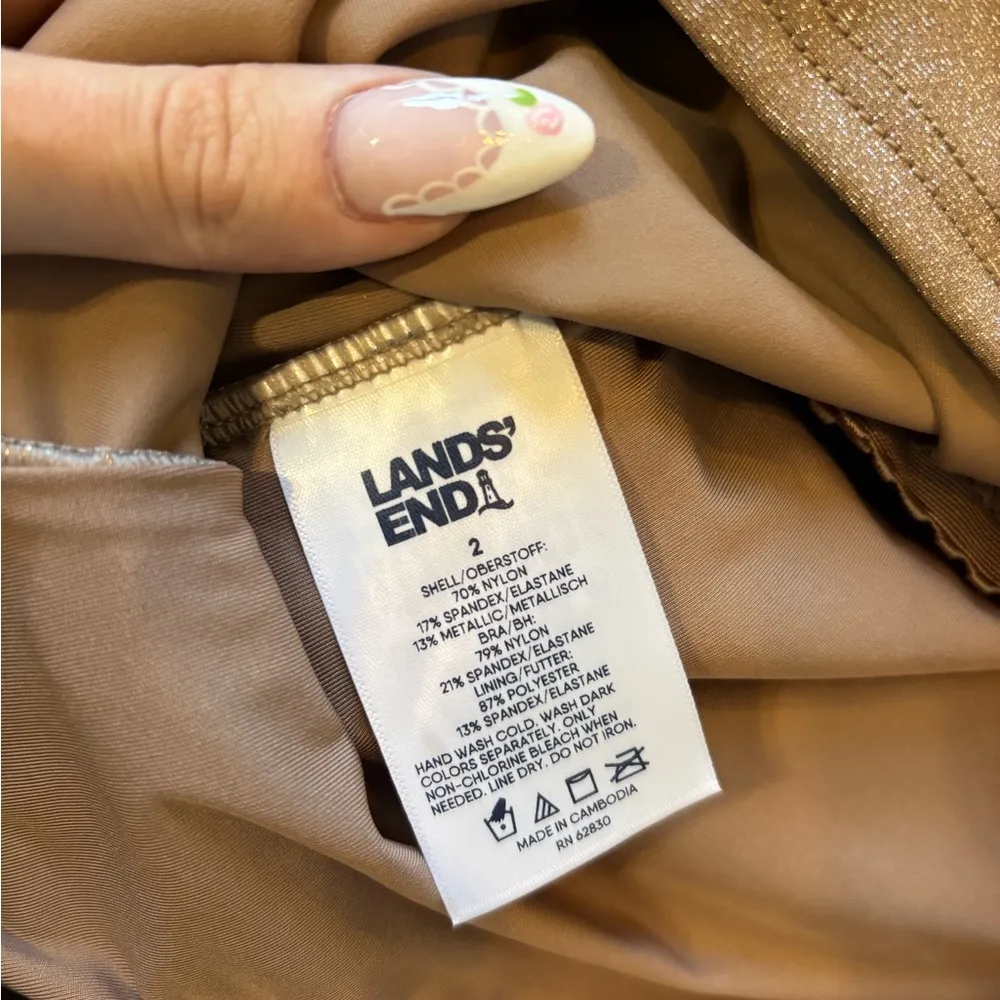 Lands End Shine Bikini Top Size 2 - Image 5