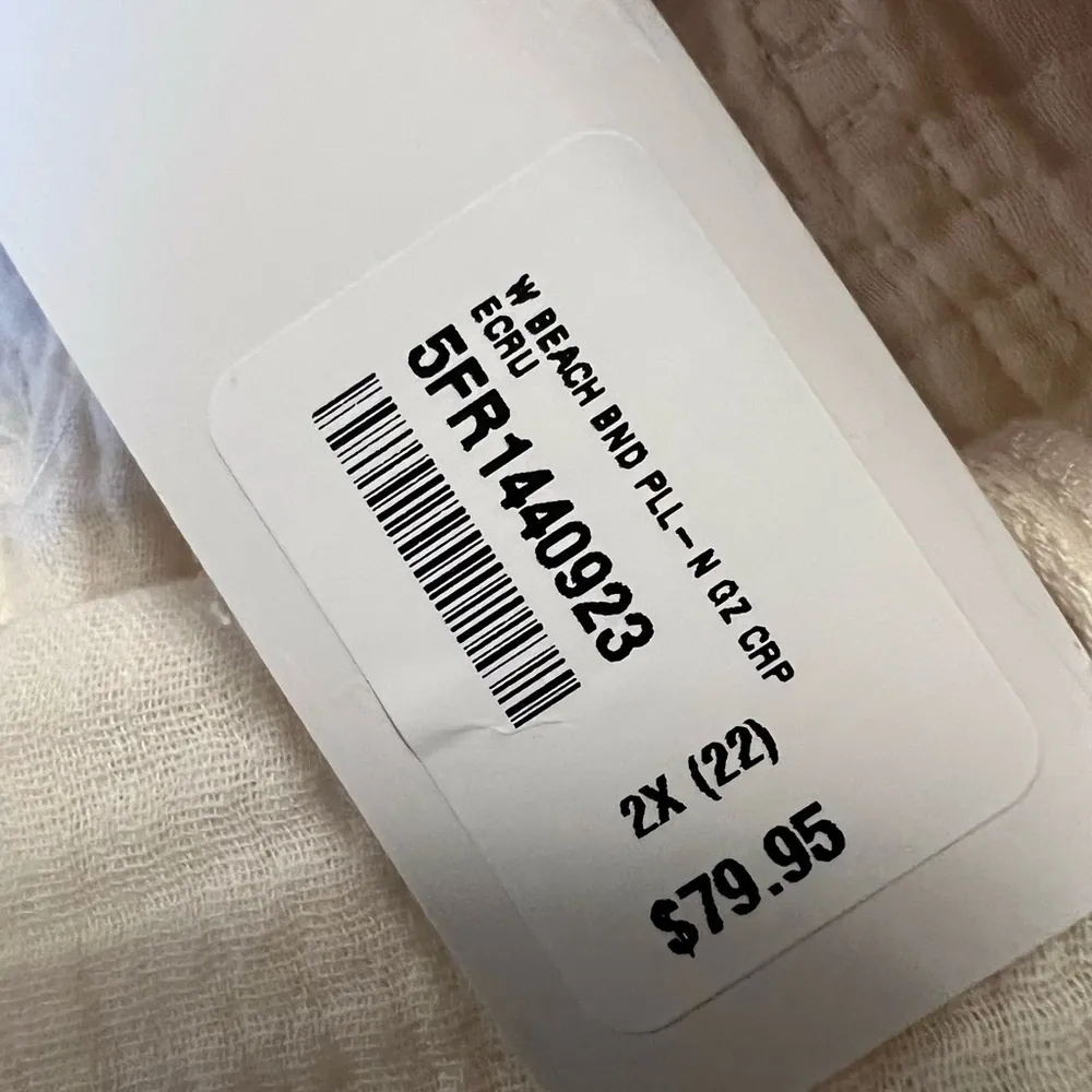 Soft Surroundings BEACH BOUND PULL ON GAUZE Cropped Pants Ecru NWT Size 2X - Image 8