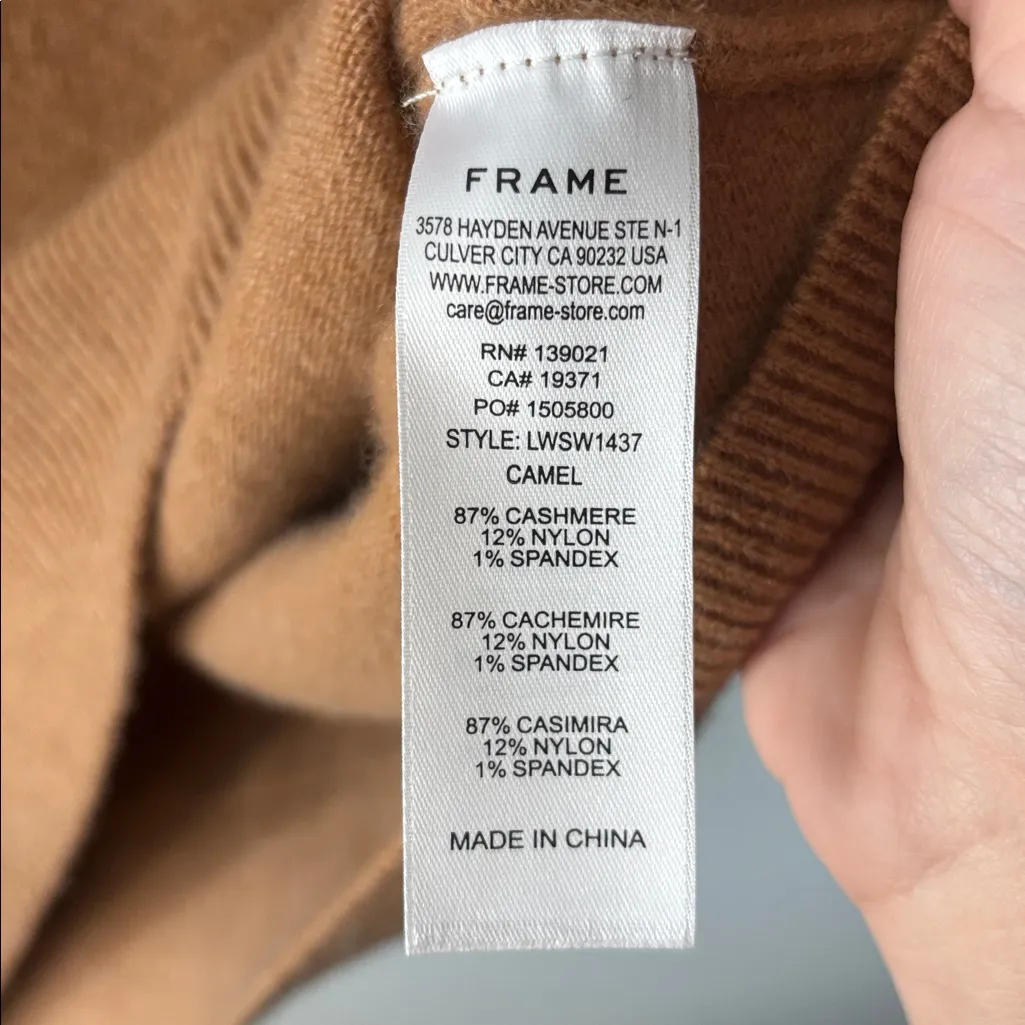 FRAME Cashmere Cut Out Sweater Dress in Camel - Image 6