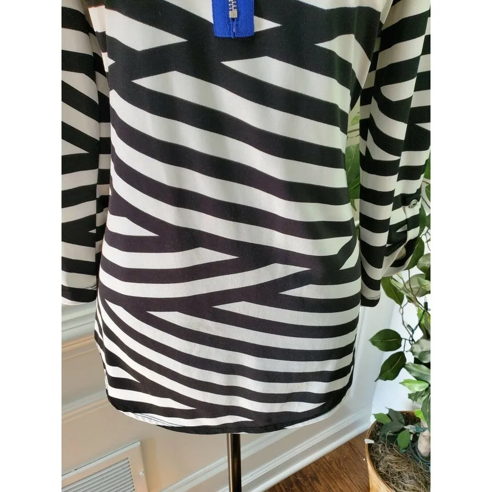 Ivy Ridge Women's Black & White Polyester Round Neck Long Sleeve Shirt Size M Size M - Image 3