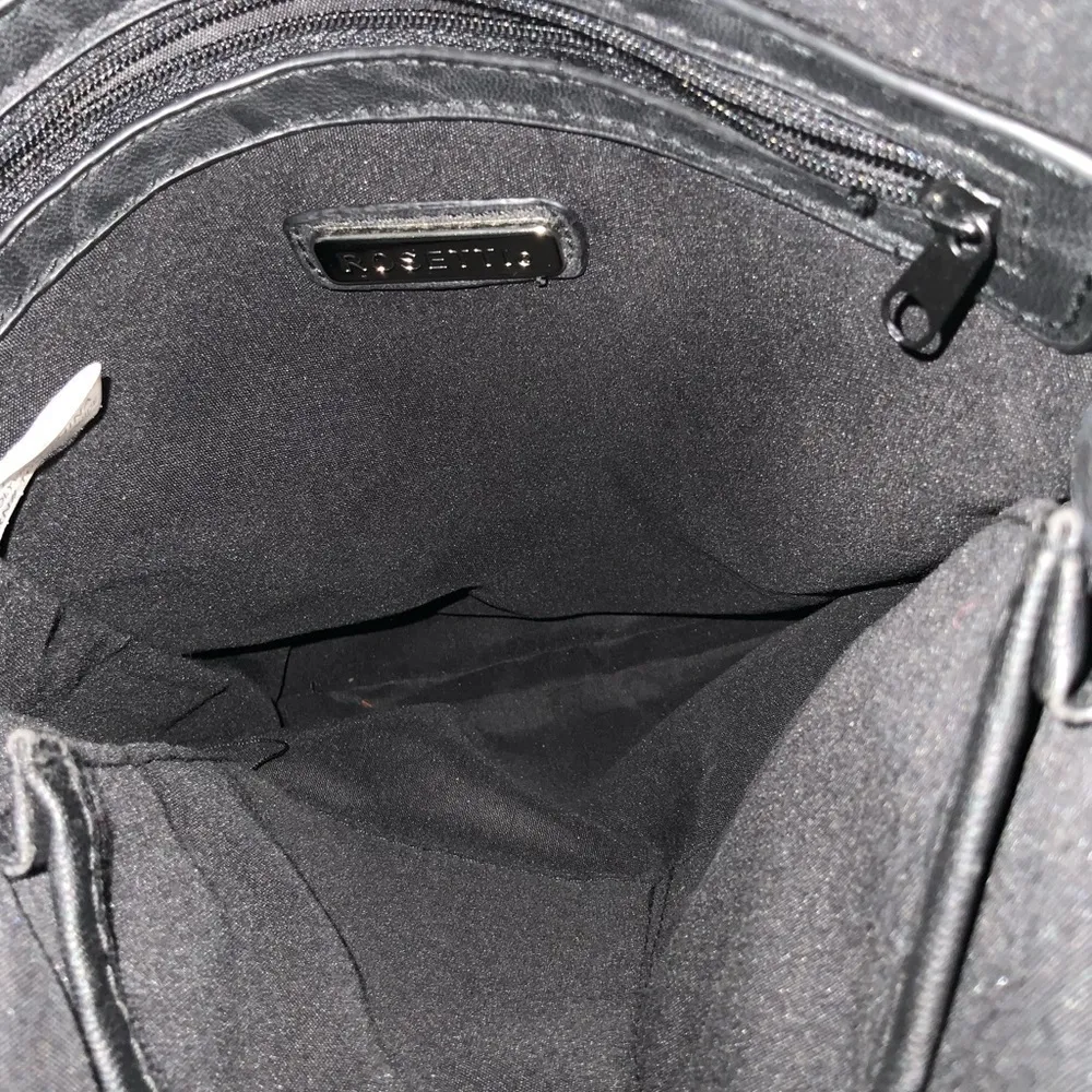 Rossetti Black Faux Leather 10”X12” Medium Crossbody Purse~Pockets - Image 9