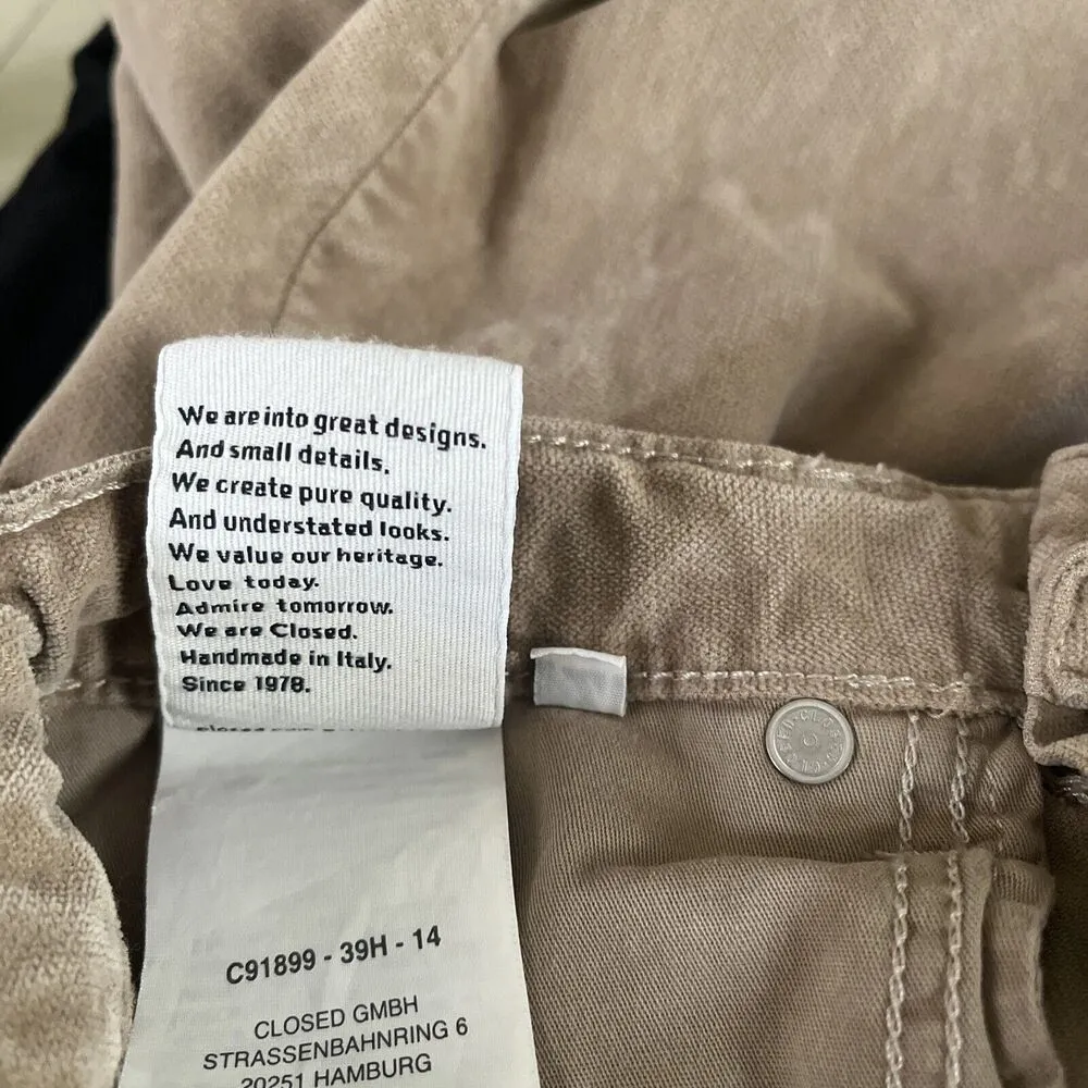 Closed Crop High Rise Pants Flare Leg Organic Cotton Blend Velvet Baylin Size 24 - Image 13