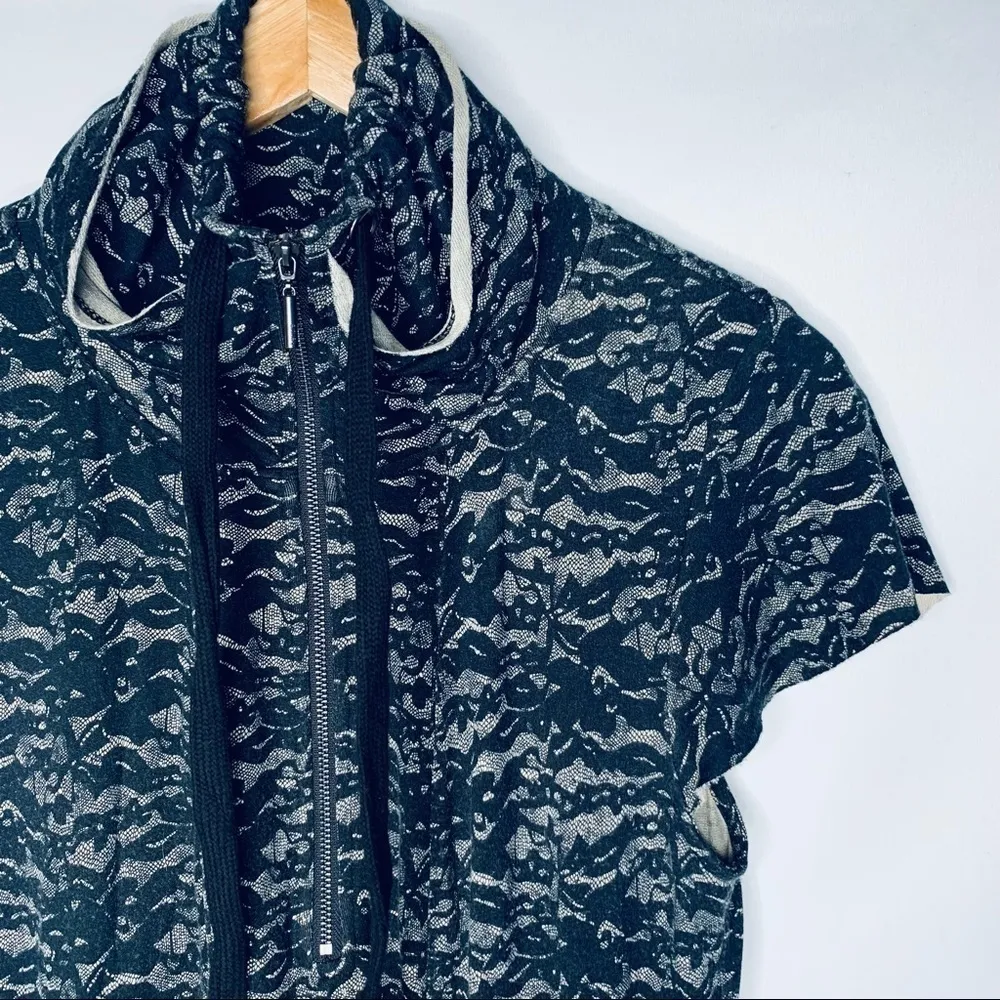 Kensie Black Lace Print Slouch Pocket Tunic Dress Size Medium - Image 6