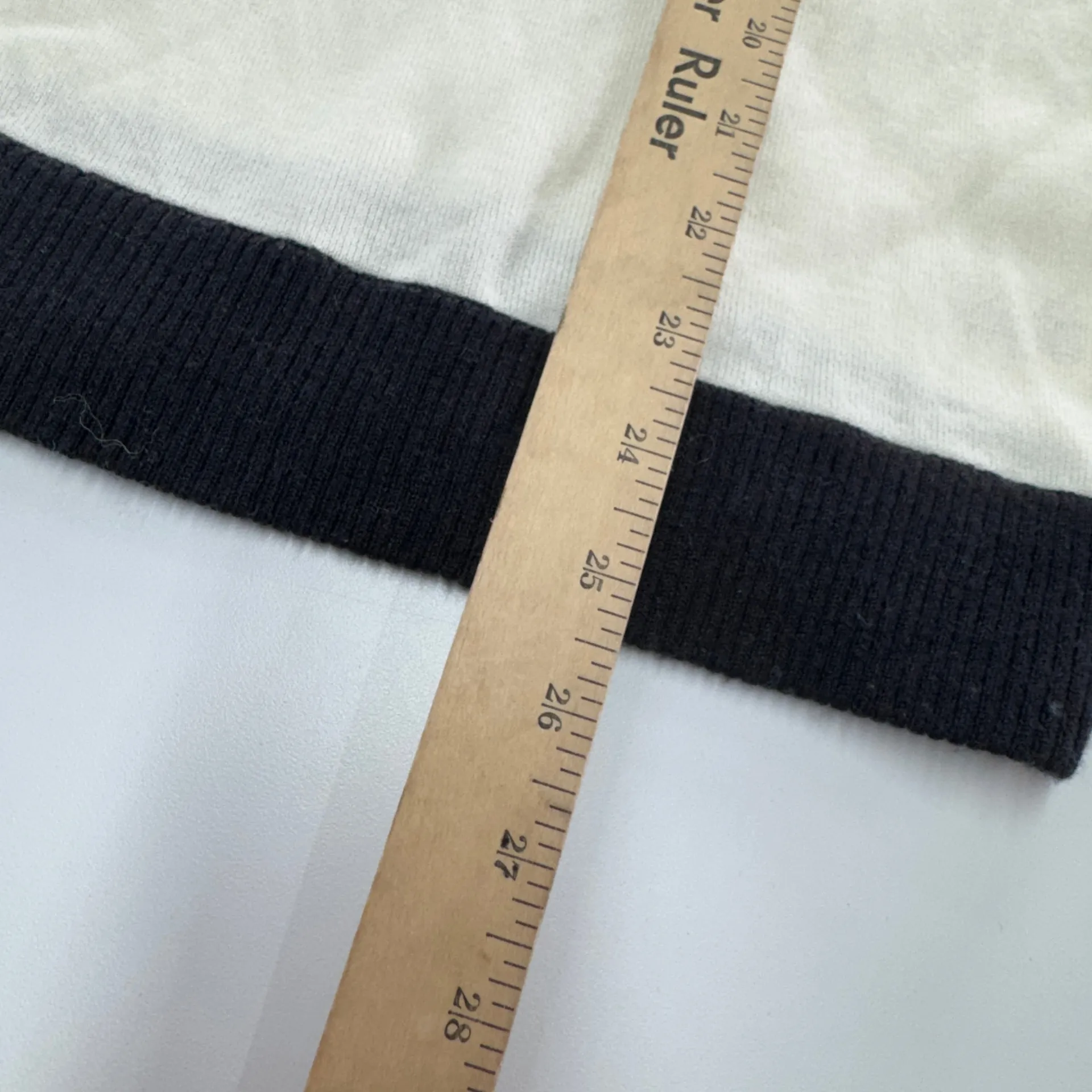 Ecru Sweater Womens Large White Colorblock Sleeve‎ Crew Neck Knit - Image 7