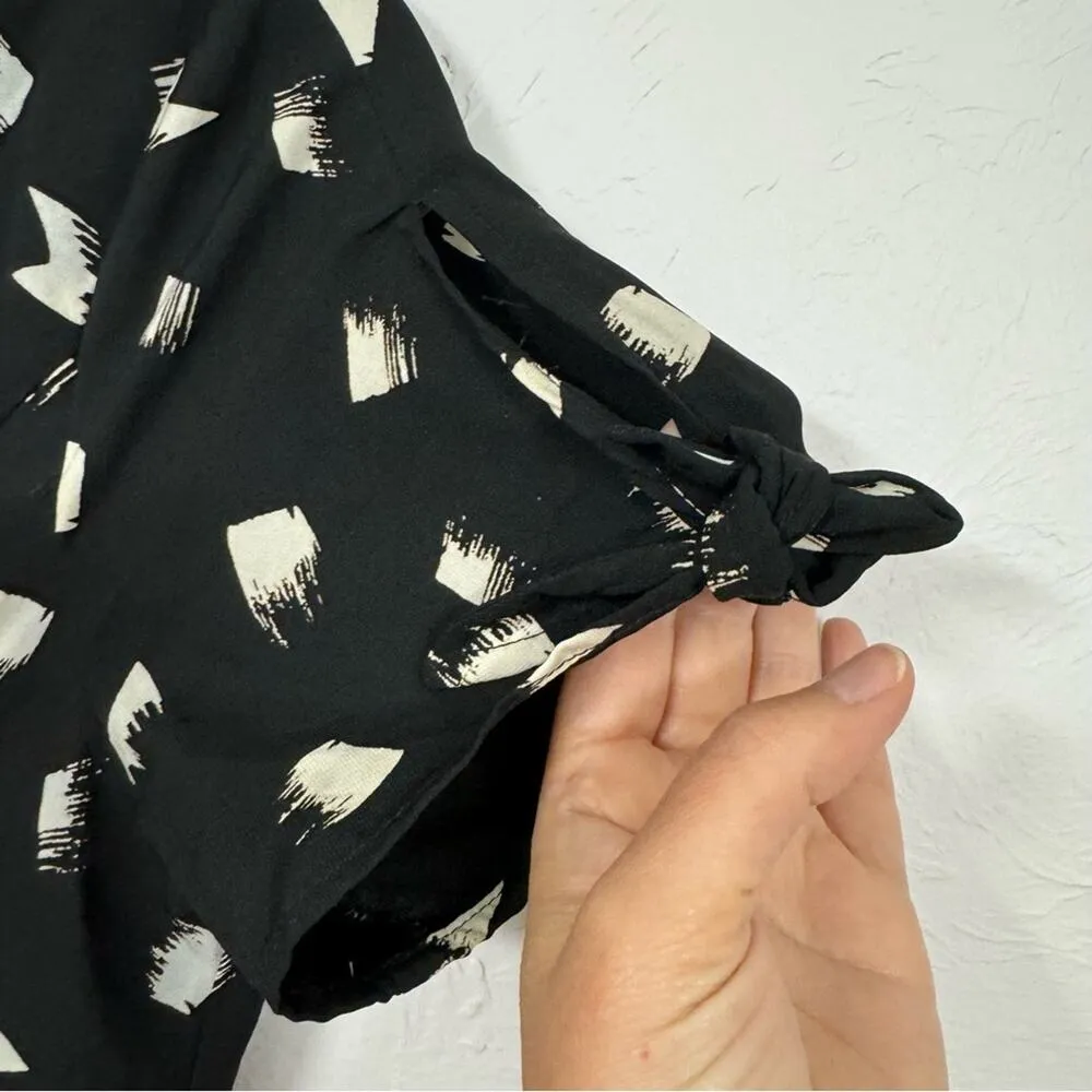 Skies Are Blue Black Spotted Tie Short Sleeve Mini Dress Womens S Casual - Image 3