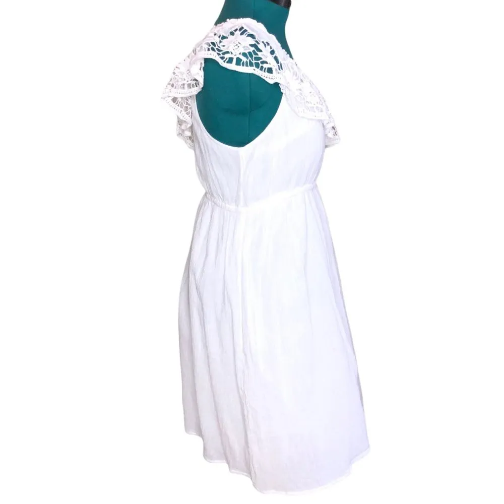 Lane Bryant White One Shoulder Crochet Dress - Image 5