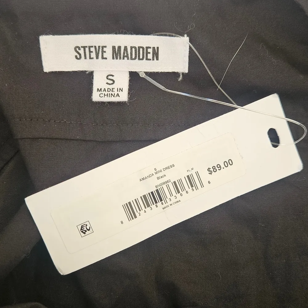 Steve Madden Amanda Black Cutout Twist Front Tiered Mini Dress S NEW - Image 4