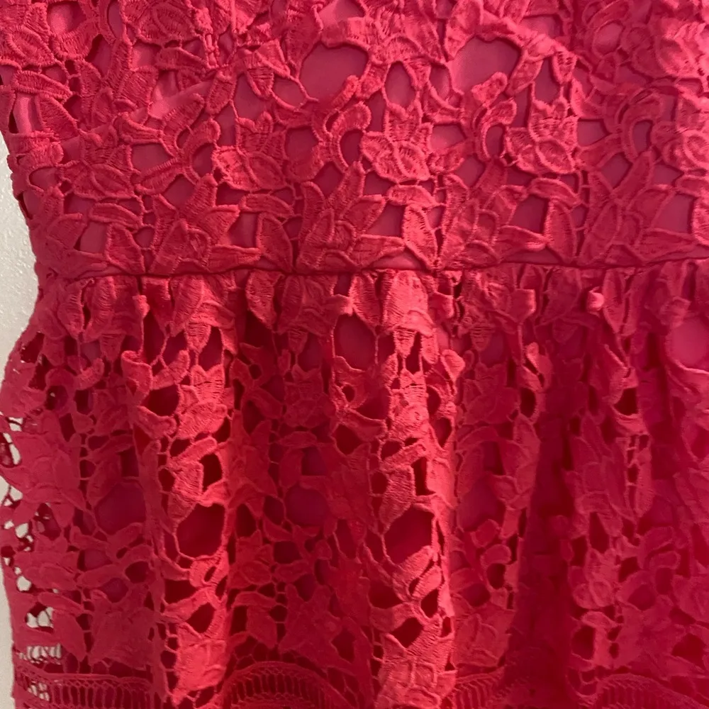 Shein Women’s Hot Pink Lace Mini Short Dress L Large Bust 36” Length 37” - Image 4