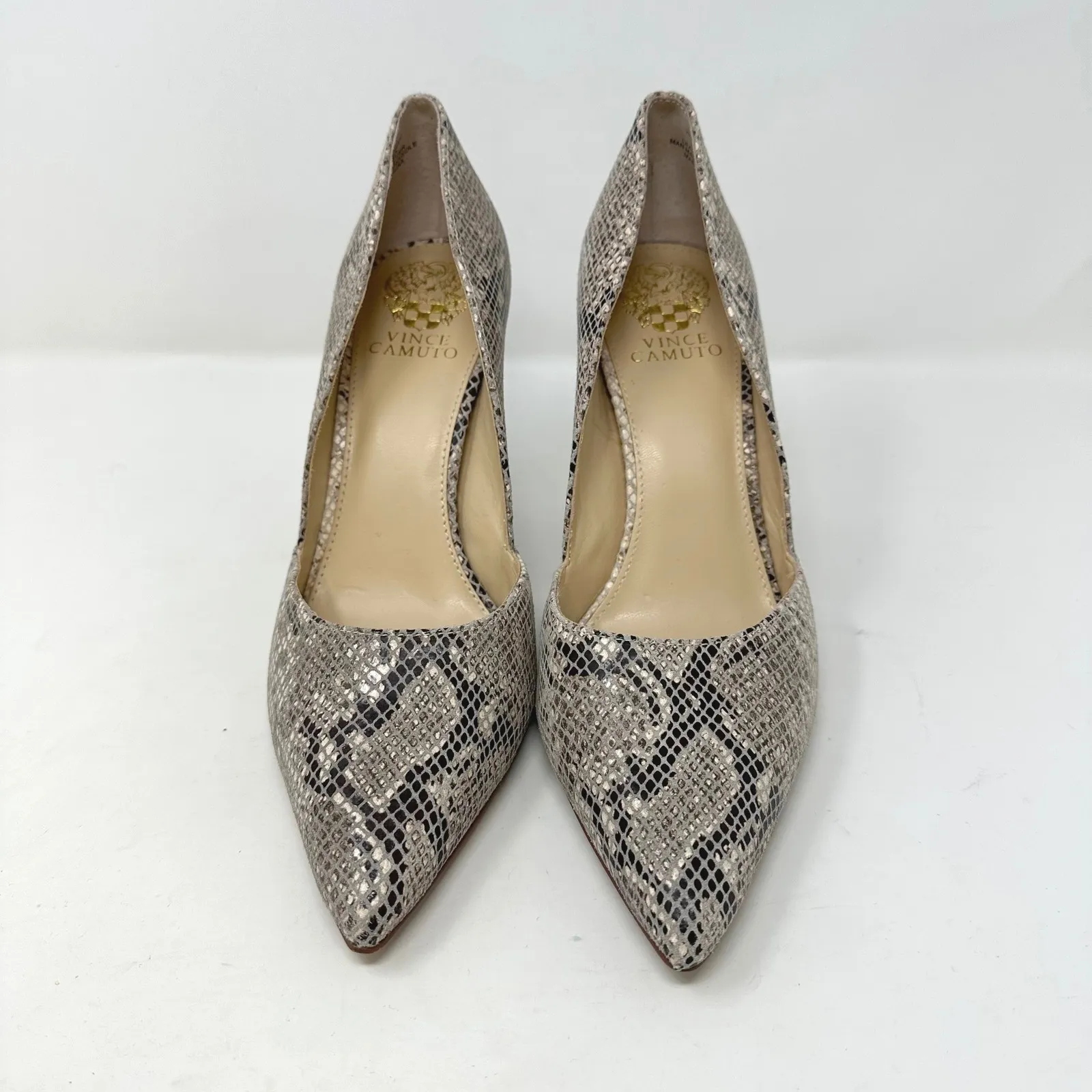 Vince Camuto Airmosah Snakeskin Stiletto Pointed Toe Pumps 9 - Image 2