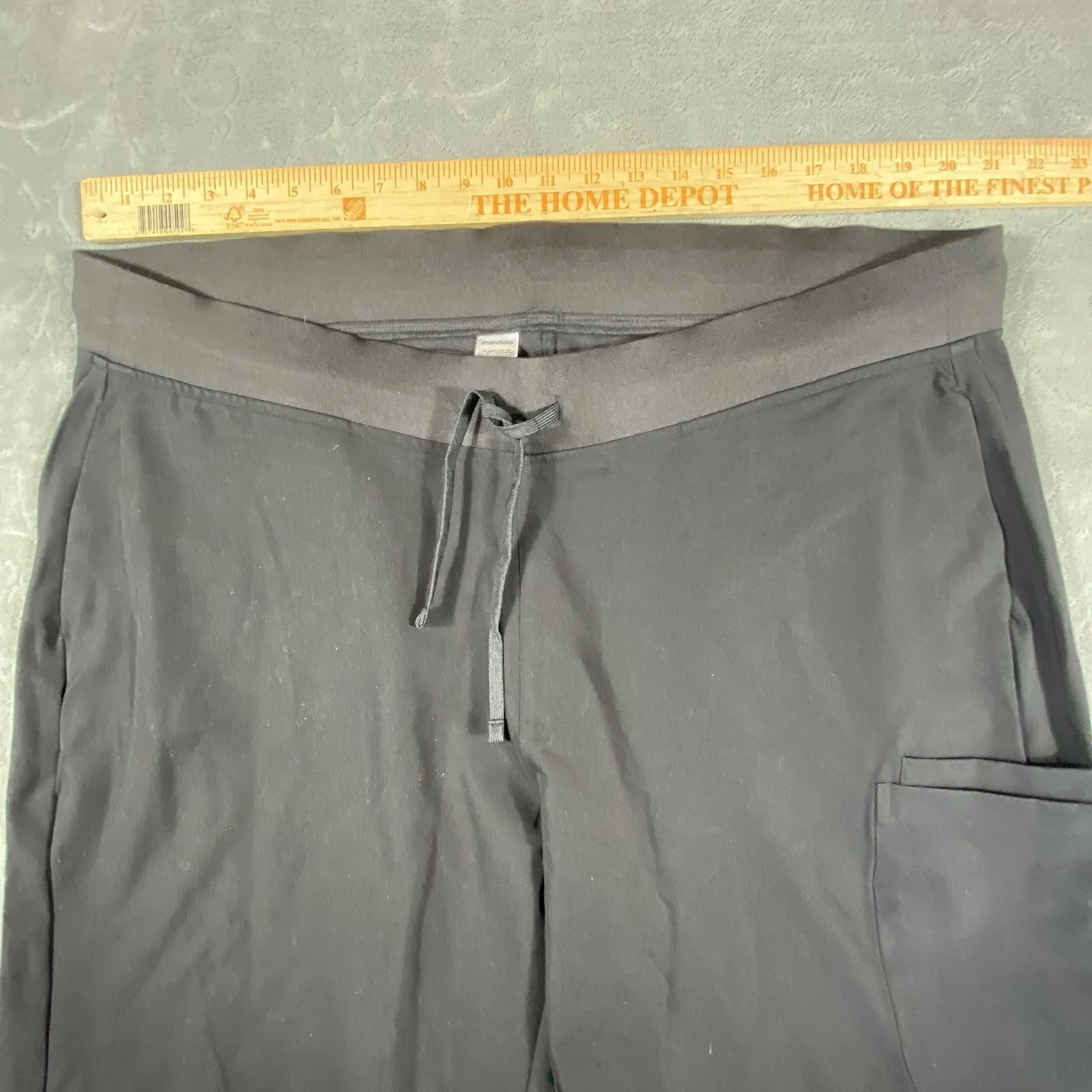 Mandala Womens Size 2XL Scrub Pants Black High Rise Stretch Pockets Tapered NWT - Image 6