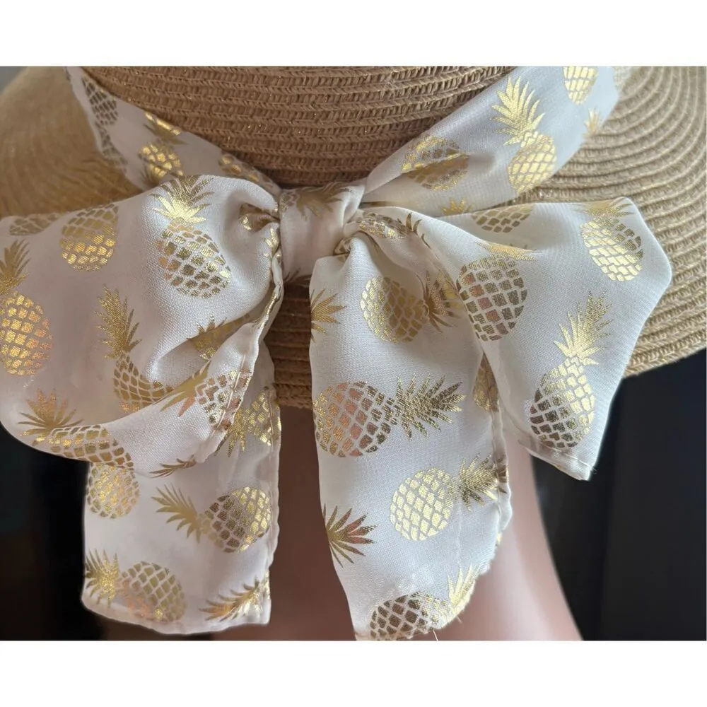 Kentucky Derby Straw Sun Bonnet/Hat Tan - Image 6
