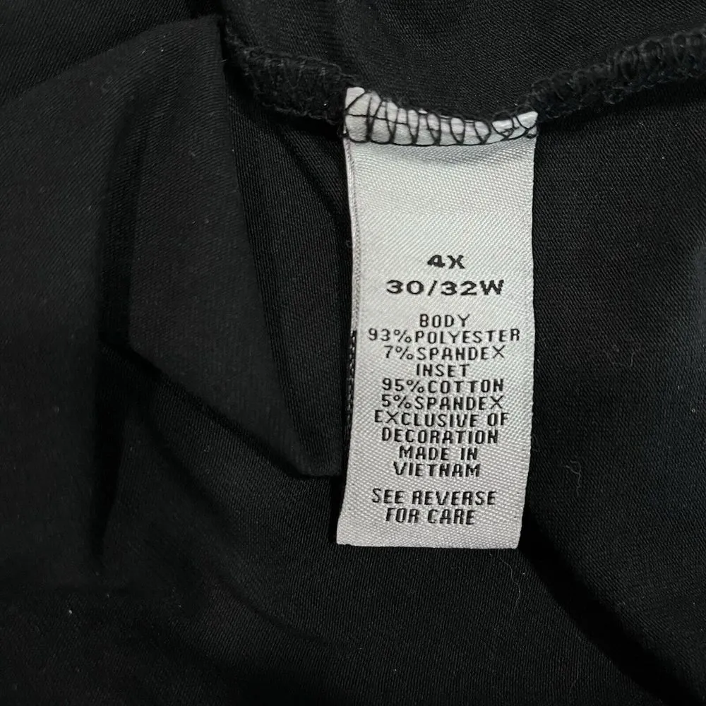 Catherines Black White Stretch 3/4 Sleeve Racerback Cutout Athleisure Top 4X - Image 7