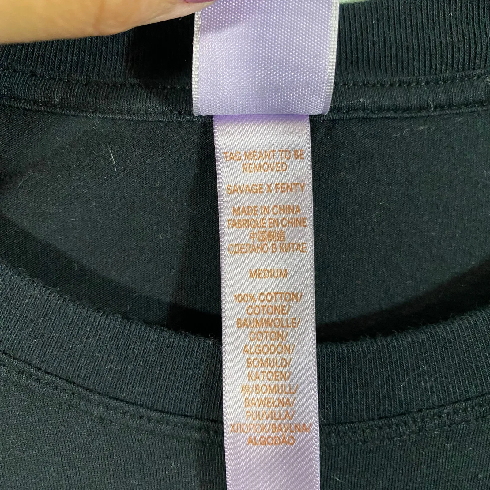 Savage X Fenty Women Black Short Sleeve Cropped Pocket Tee Size M Size M - Image 6