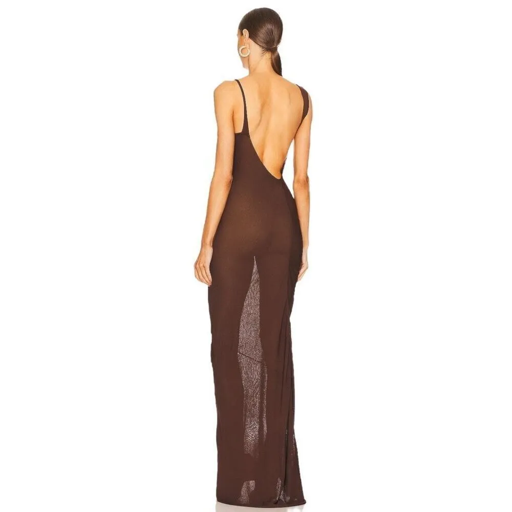 Aya Muse Birch Dress‎ in Chocolate Brown Size L - Image 2