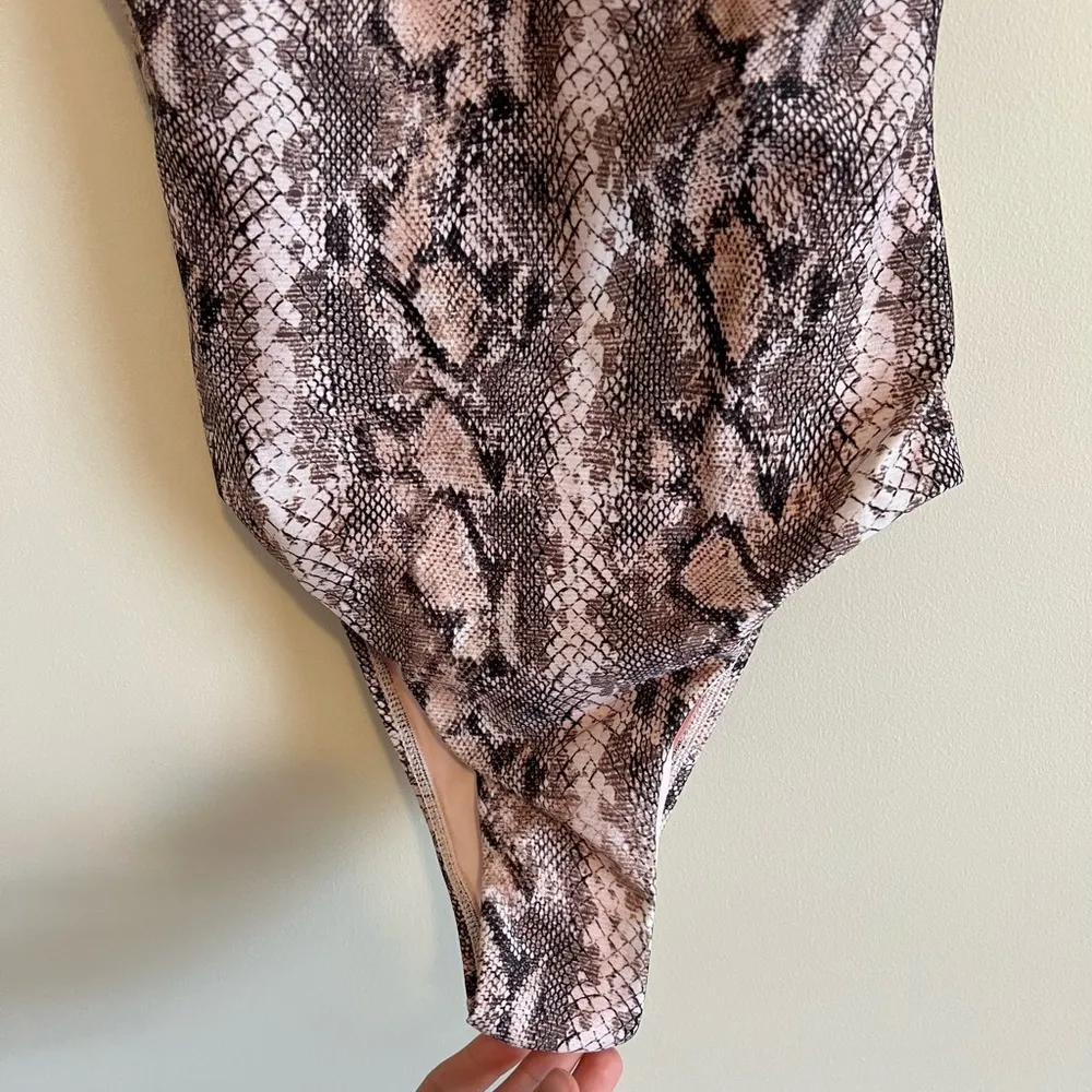 Vitamin A by Amanda Stevens NWT Leah Snake-Print High-Leg One-Piece Swimsuit - Image 8