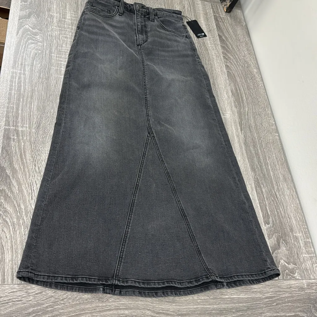 JOE'S JEANS
Faded Denim Midi A-Line Skirt - Image 2
