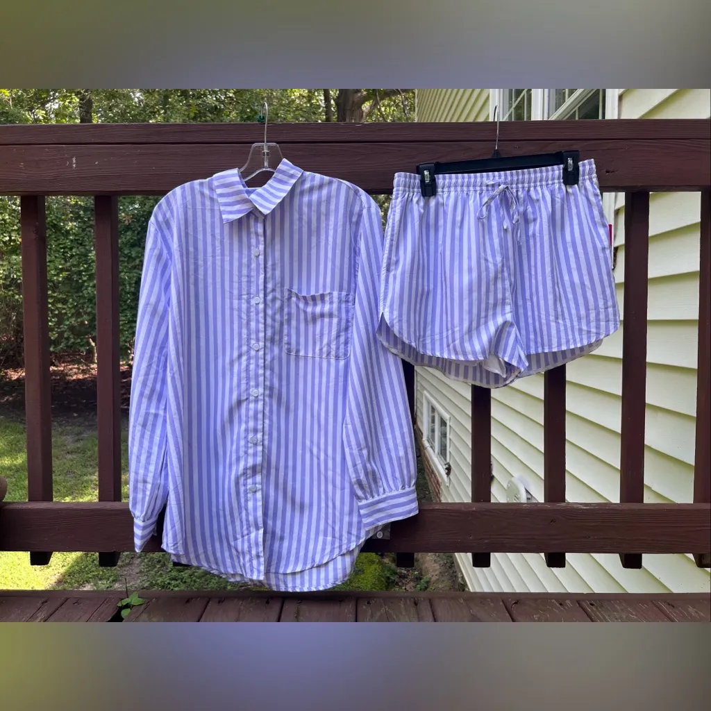 Buddy Love Women’s Ellen Lilac Stripe 2 Piece Casual Lounge Wear Pajama Set|Sz:M Blue Size M - Image 15