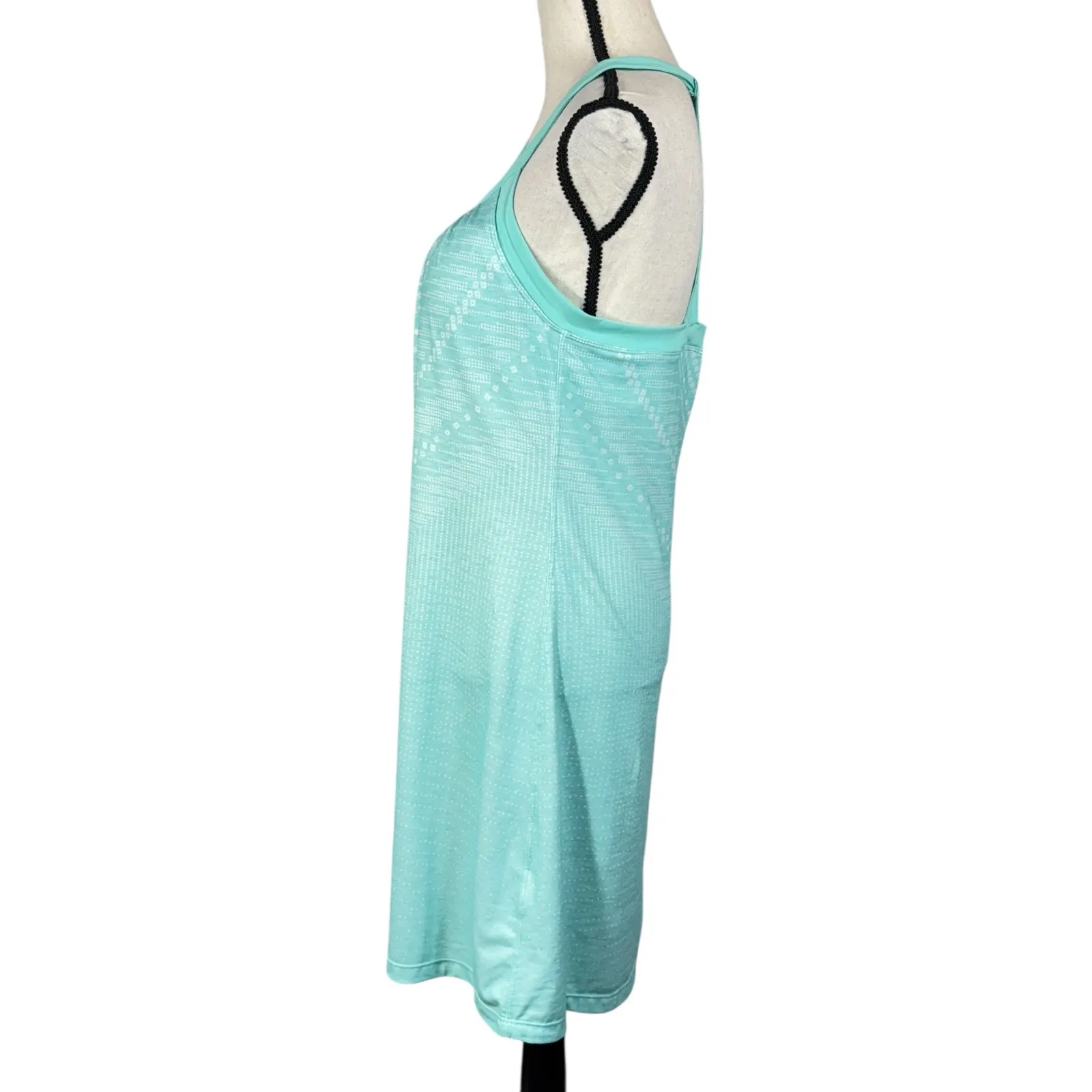 PrAna Large Cantine Halter Dress Wicking Shelf Bra Padded Stretch Geometric - Image 6