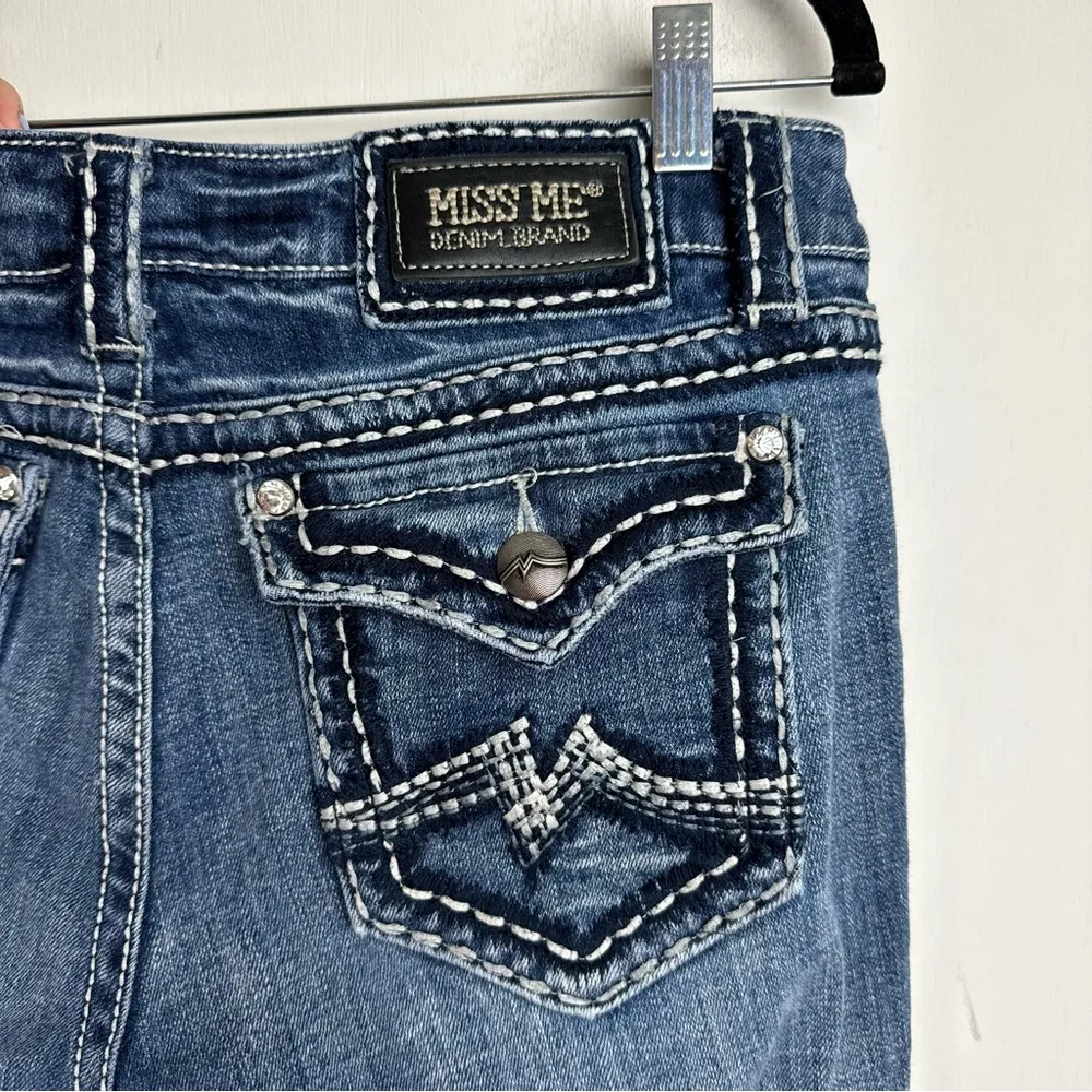 Miss Me Irene Bootcut Jeans Sz 31 Womens Distressed Faded Stitch Denim - Image 10