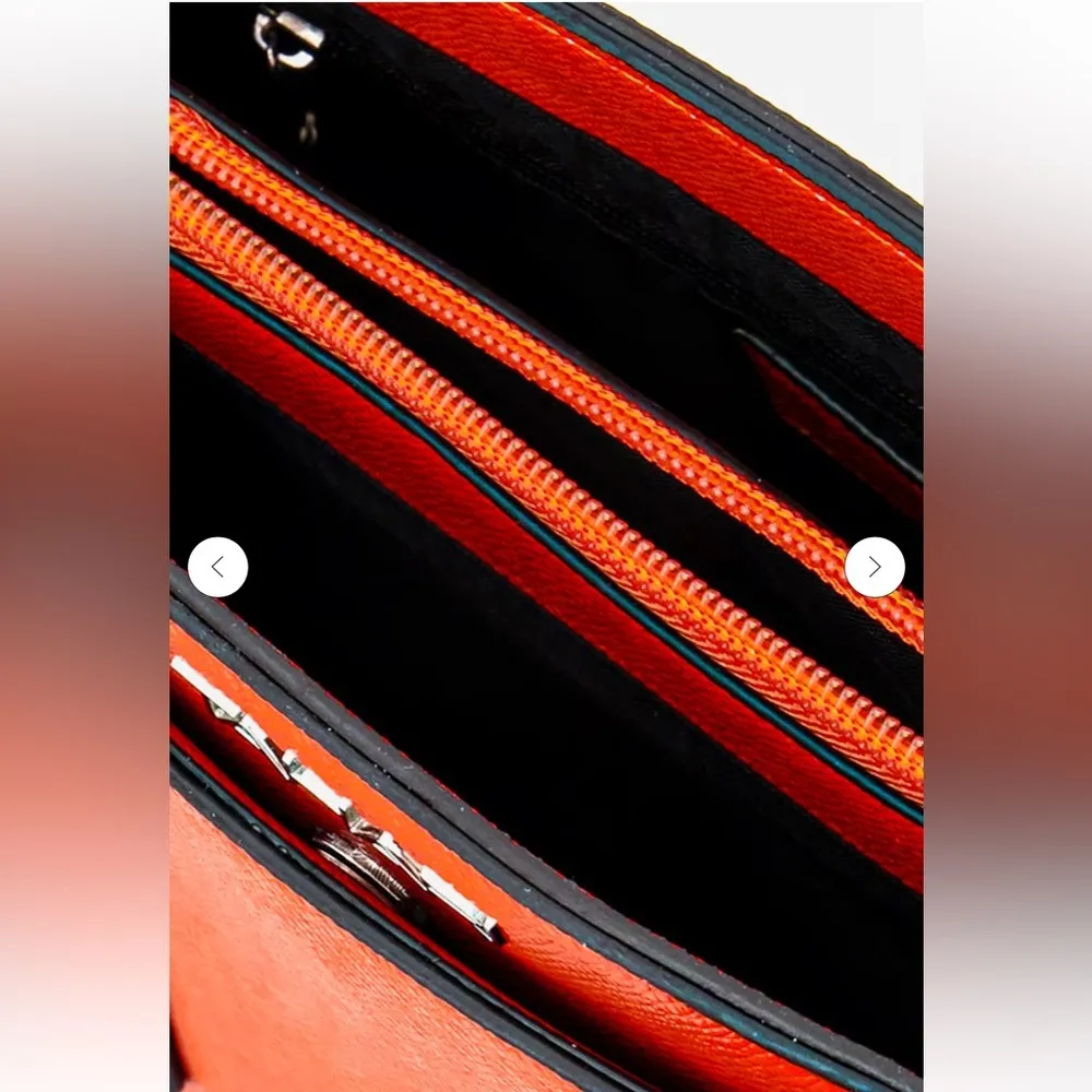 Tahari Career Small Satchel Top Handle in Mango Orange NWOT​ - Image 4