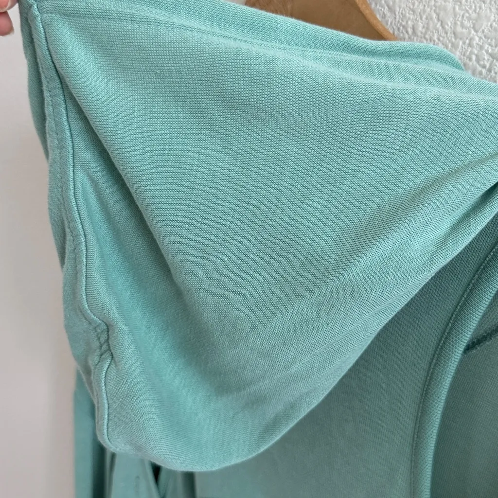 Free People Movement Back Into It Open Back Hoodie Hooded Sweatshirt Medium Green - Image 7