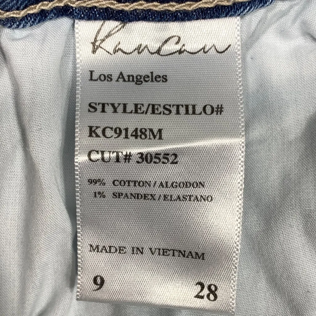 KanCan Los Angeles Women’s Jeans Size 9/28 Medium Wash Fringe Hem KC9148M Blue - Image 8