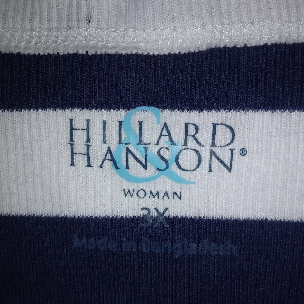 Hillard & Hanson 3X Navy White Tank Top Plus - Image 2