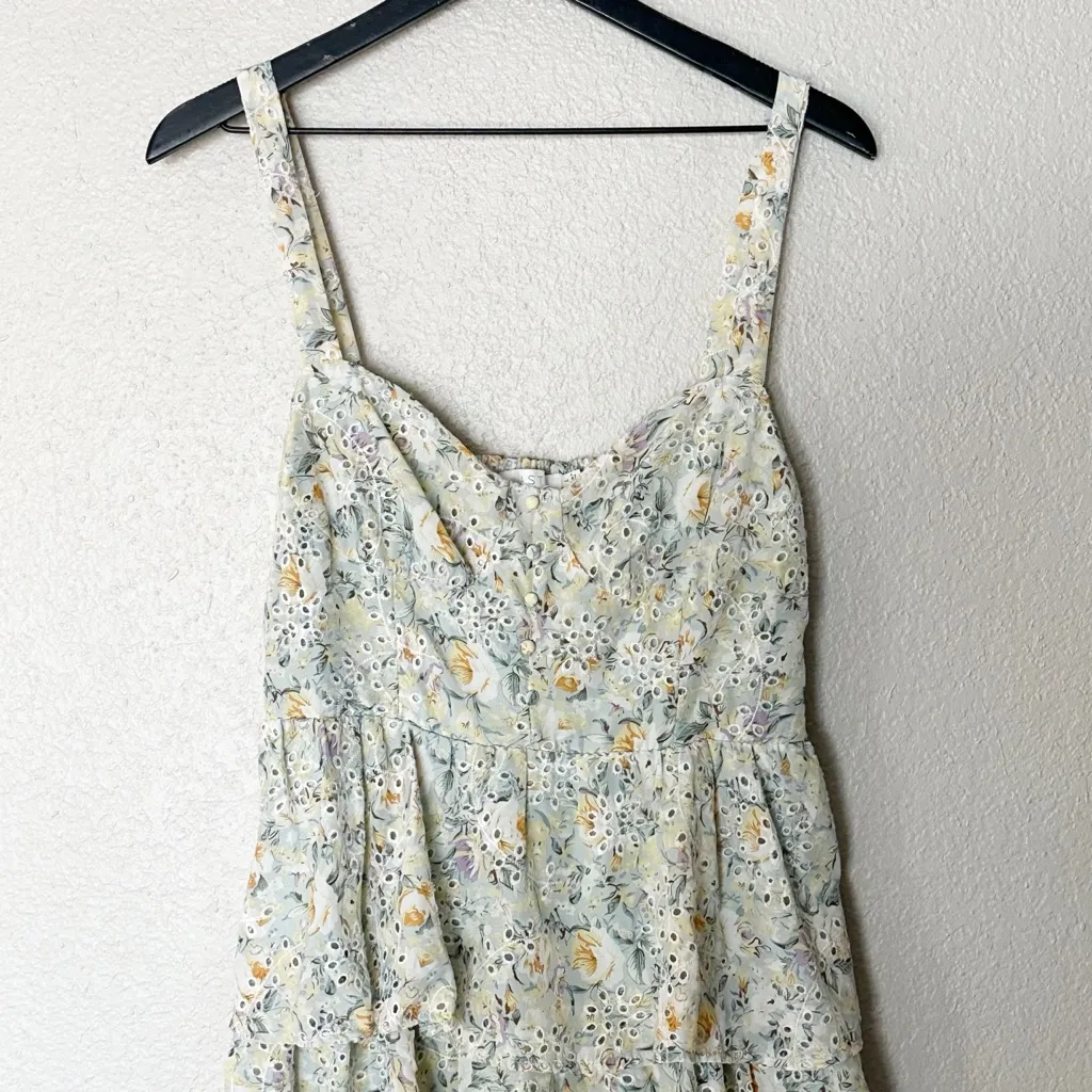 ASTR Midsummer Floral Tiered Maxi Dress Ruffle Boho Romantic Size L NEW‎ - Image 5