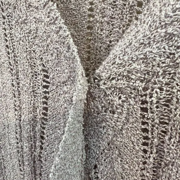 ASTR The Label Womes Sweaterl Large Lavender Wrap Front Pointelle‎ Knit V - Image 4