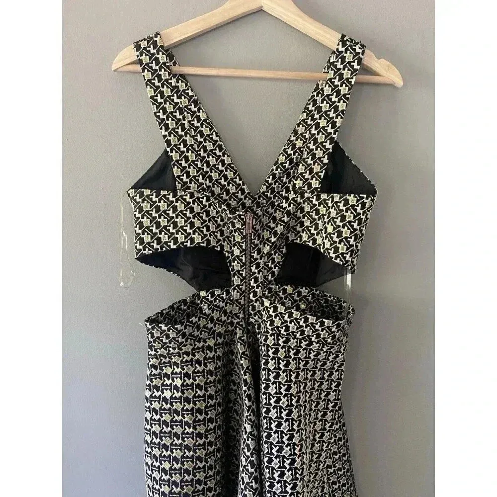 GB Gianni Bini Black Gold‎ Cut Out Sides Sleeveless Mini Formal Dress Size M Fun - Image 5