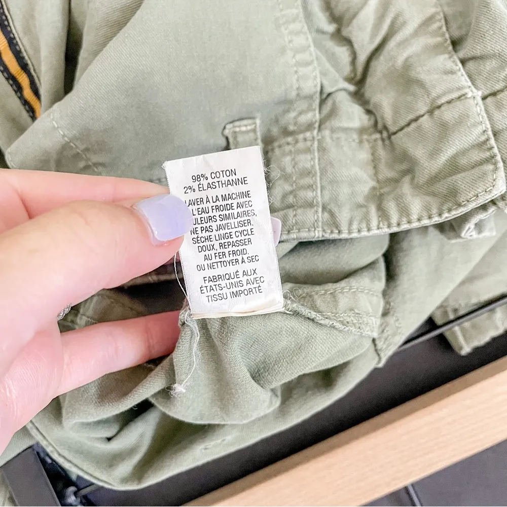 Nili Lotan Cropped French Military Pants Camo Green Grosgrain Tape Size 2 - Image 7