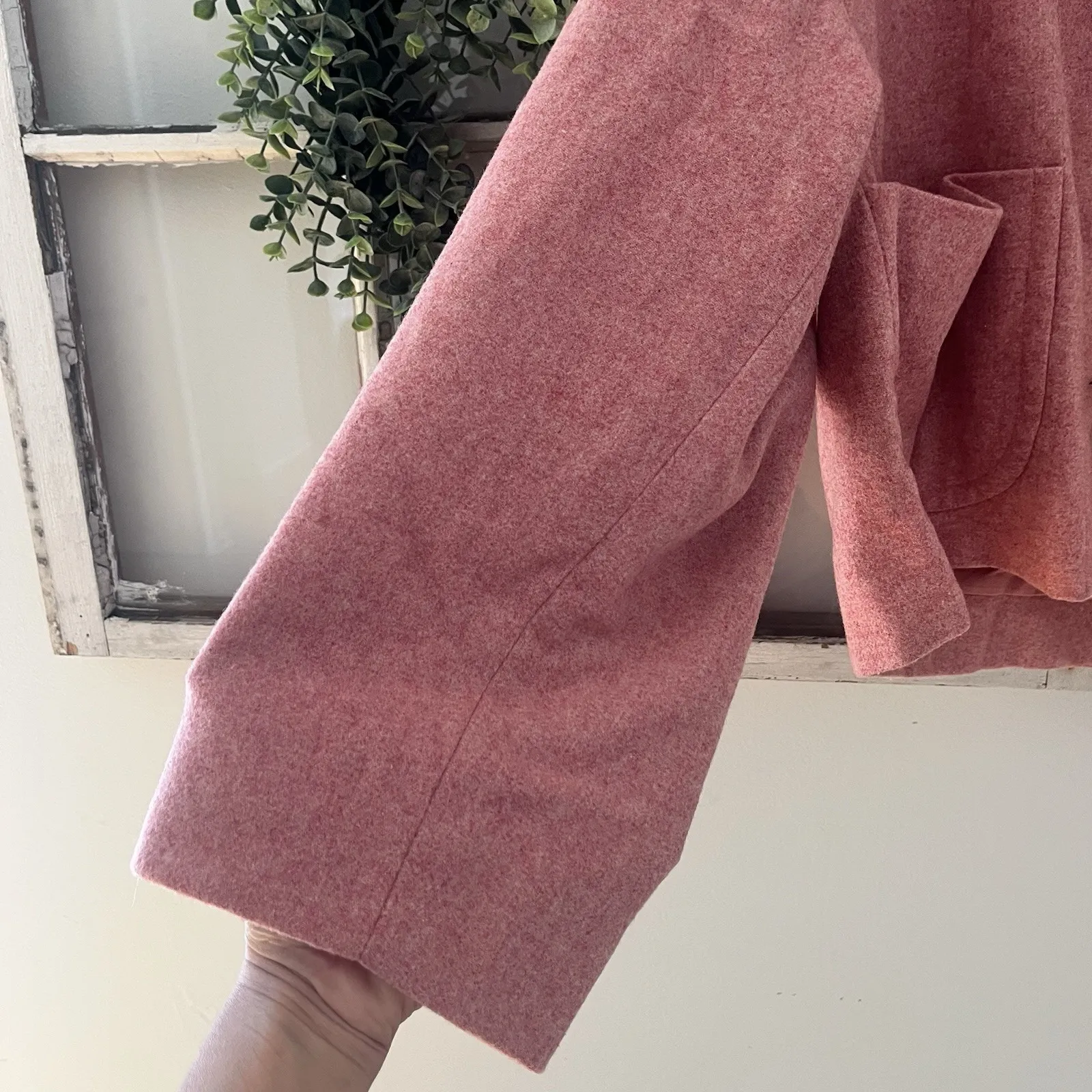 Joie  Delia Oversized Button-Down Jacket Pink Wool Blend with Button Closure S - Image 3