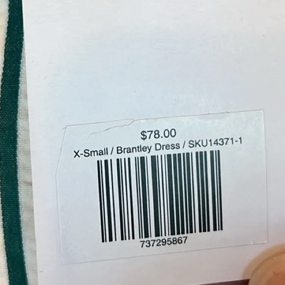 Entro Brantley Dress Green Cream Smocked Waist Fit and Flare Flowy New - Image 10