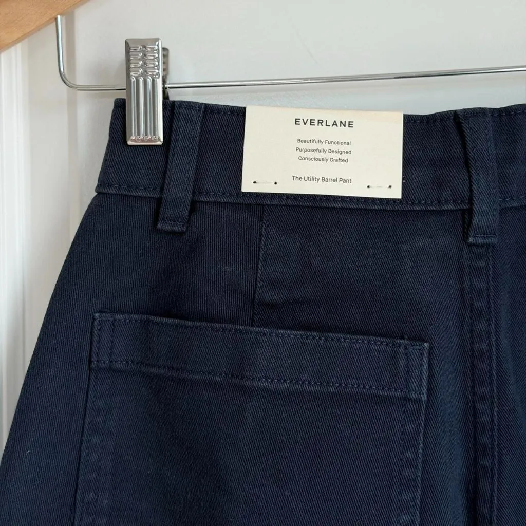 Everlane The Utility Barrel Pant in Navy, Size 00 - Image 7