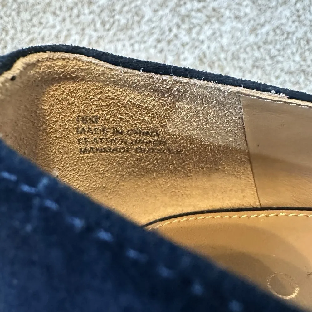 Talbots Isa Cut Out Pumps Black Suede Block Heel Size 10M Bows Classic Old Money - Image 8