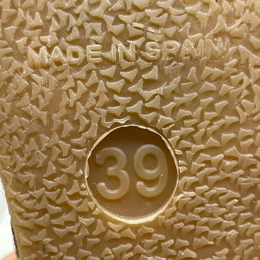 Carmen Saiz Anthropologie Tan Leather Espadrille Wedge Sandals 39 EU Size 8.5 - Image 9