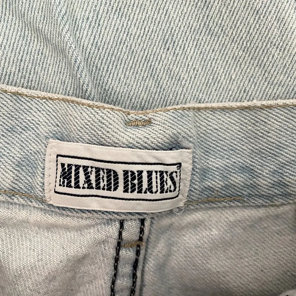 Mixed Blues light wash blue denim jeans cotton four buttons straight leg hi rise Size undefined - Image 3