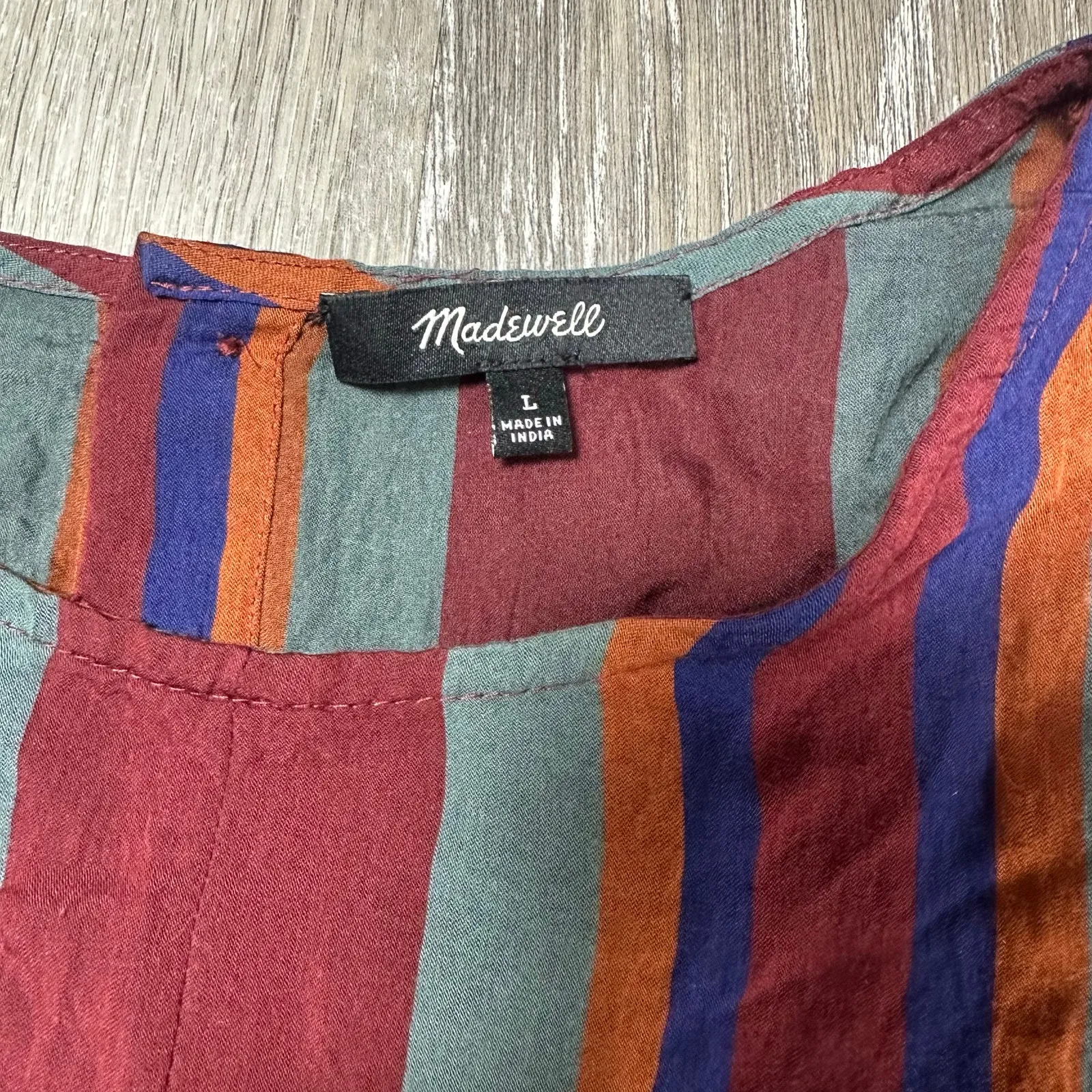 Madewell Button-Back Tie Tee in Rosalinda Stripe - Image 3