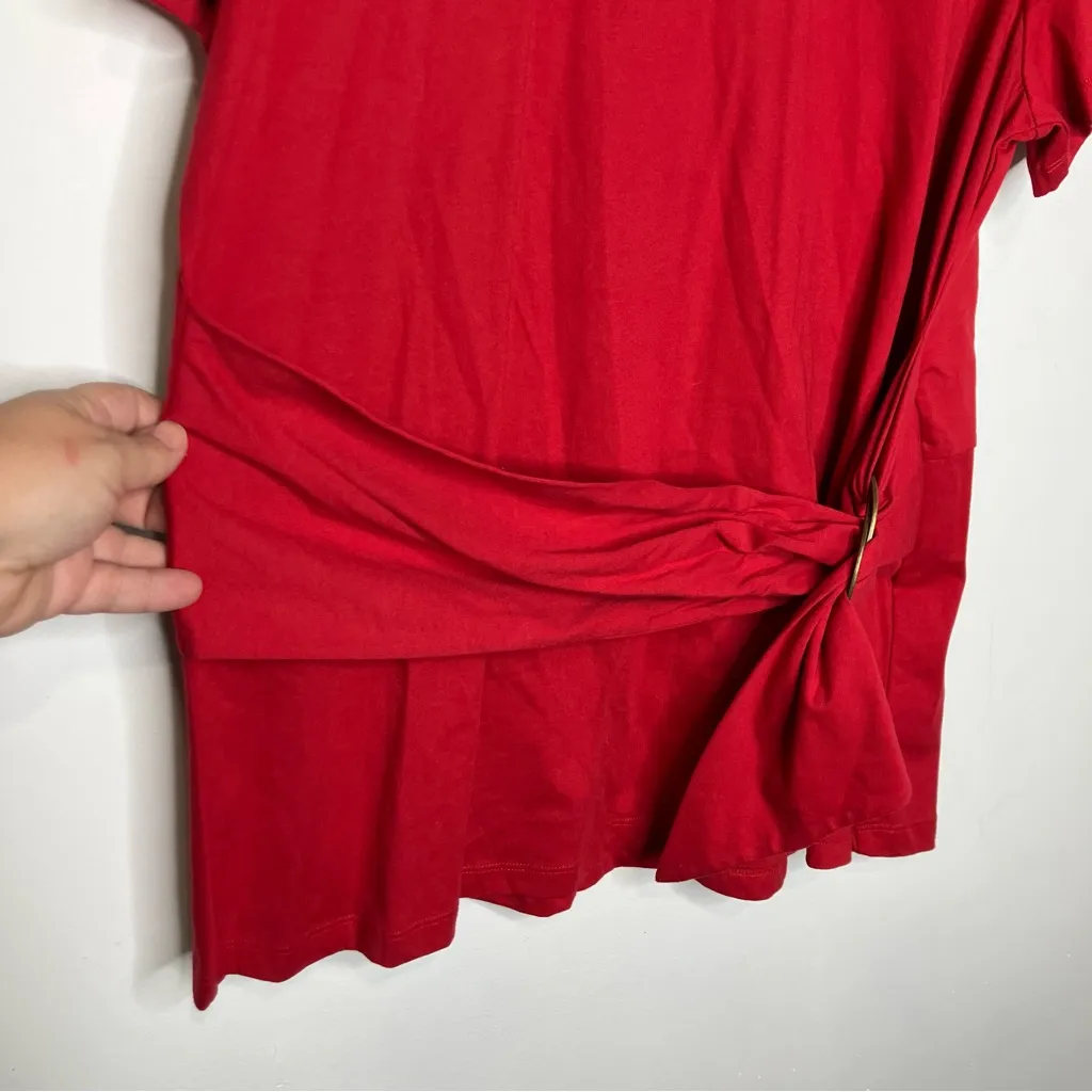 Maeve Dakota‎ buckle wrap top red women’s size XL business casual professional - Image 3