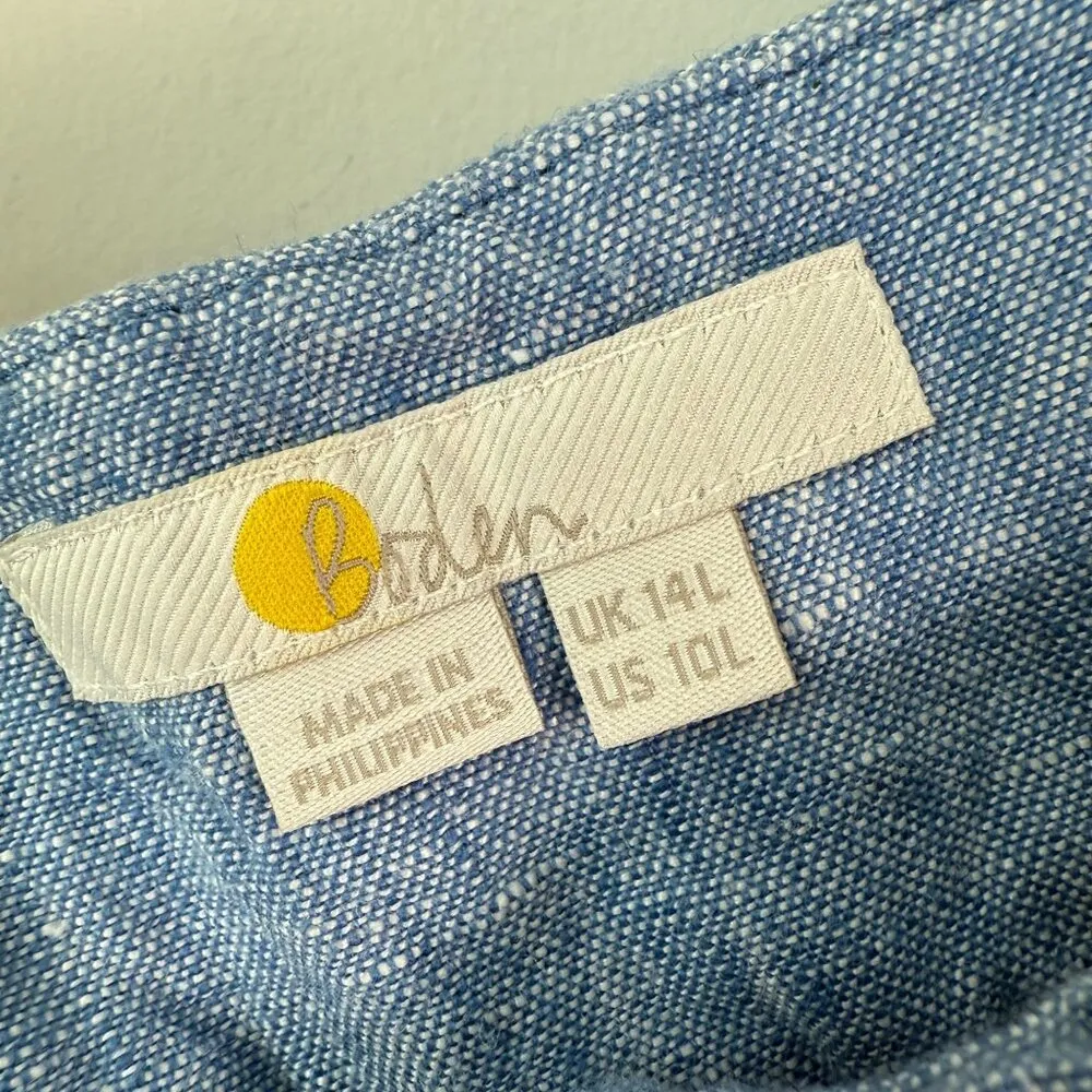 Boden Linen Trousers Light Blue Turn - Image 4