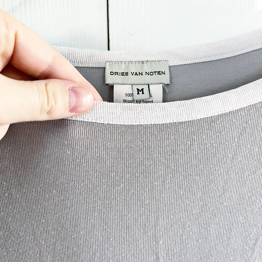 Dries Van Noten Modal Long Sleeve Bateau Shirt - Image 3