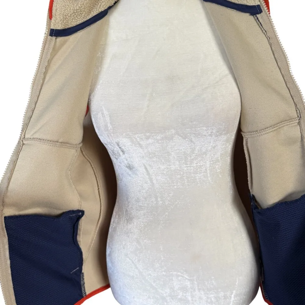 Old Navy blue and tan sleeveless zip up stretchy mock neck vest XL 14-16 - Image 7