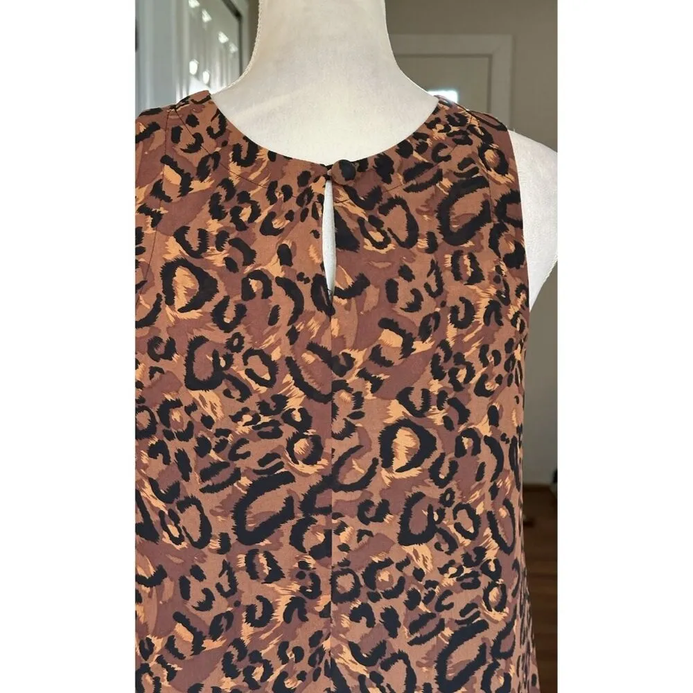 Jones New York Size 8P Leopard Print Dress Sleeveless A-Line Office Casual Basic - Image 6