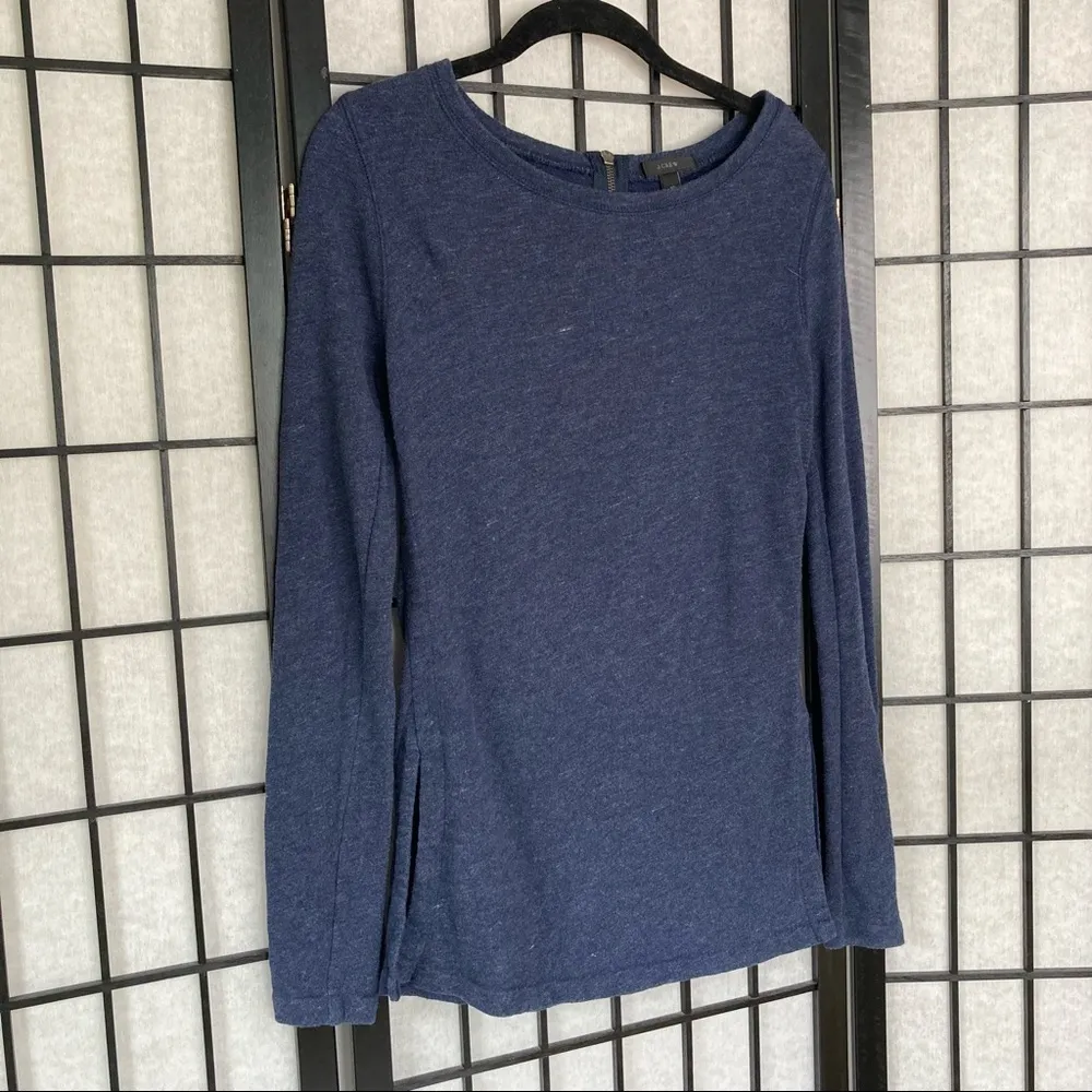 J. Crew Side Split Sweater Tunic Blue XSmall - Image 2