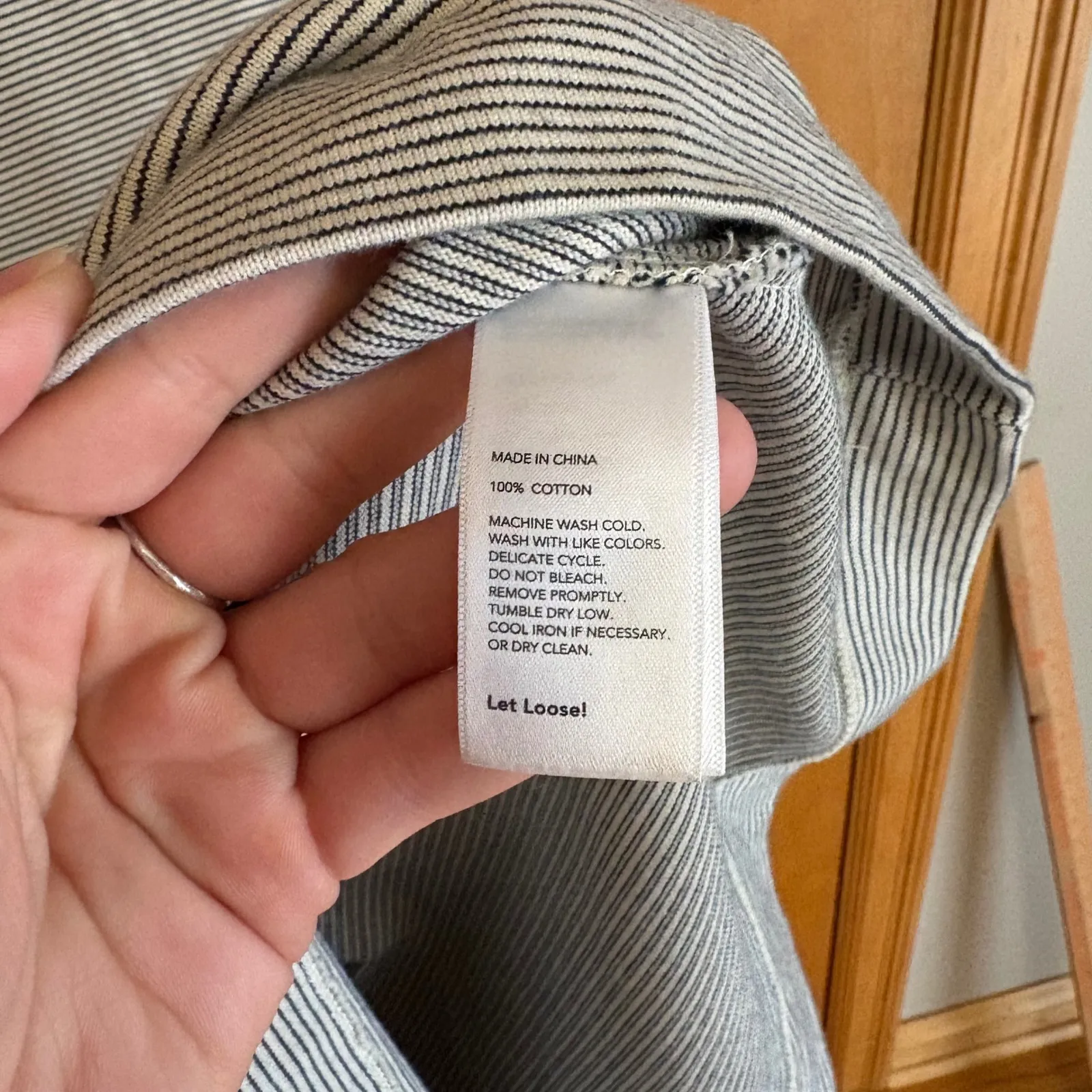 KATE‎ SPADE SATURDAY Striped Knit Dress M Long Sleeve Asymmetrical Neckline Gray Size M - Image 2