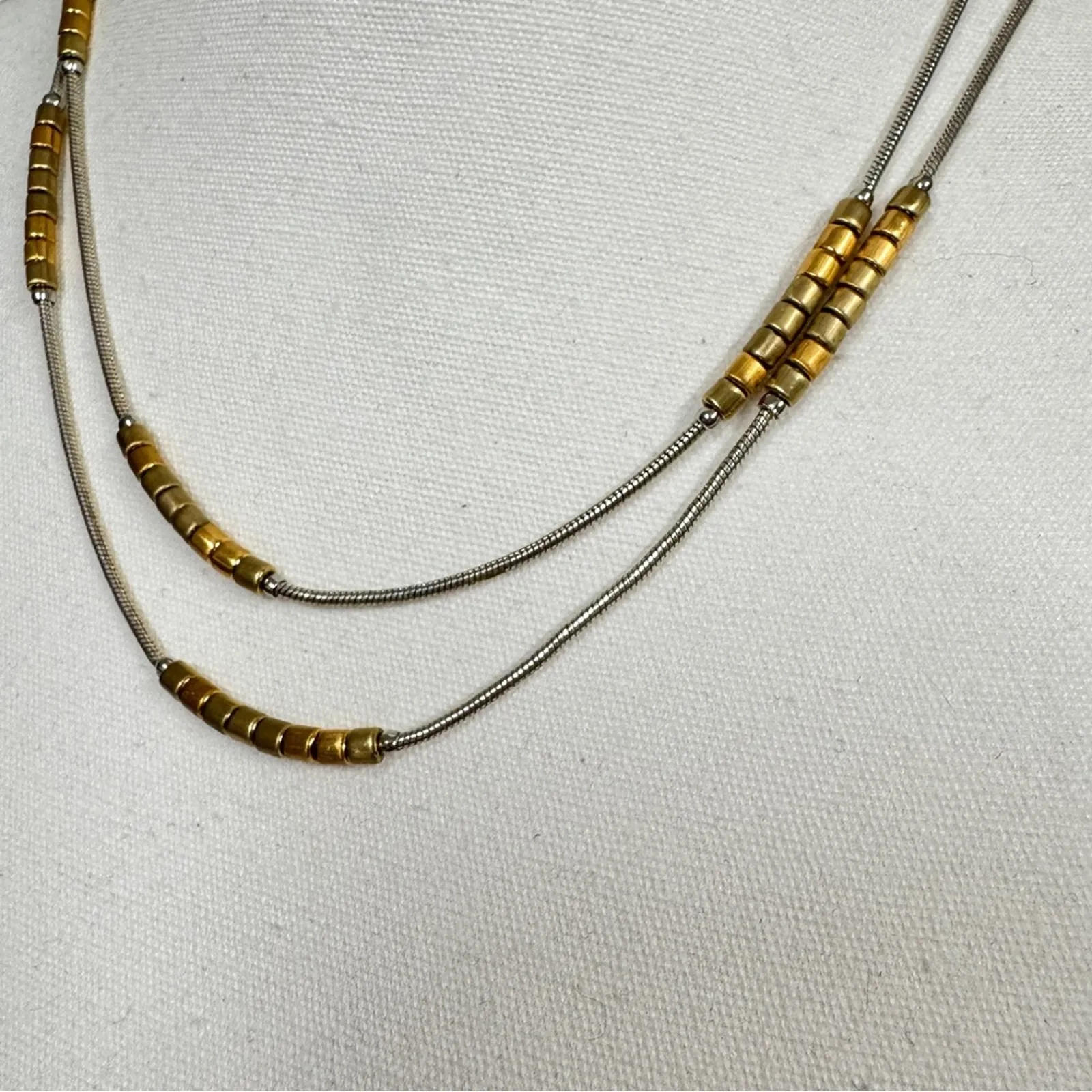 LC Lauren Conrad Silver Gold Tone Long Chain Necklace Womens Jewelry Classic - Image 8