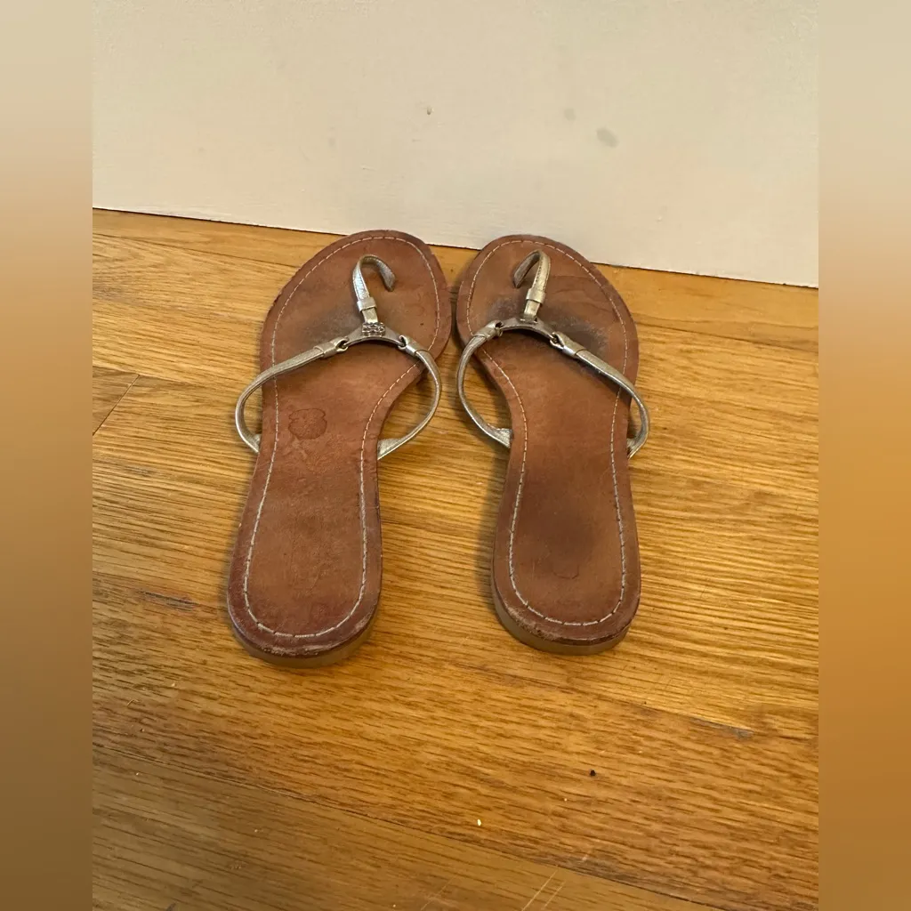 Coach Rachel Pewter Leather Sandals Size 10 - Image 6