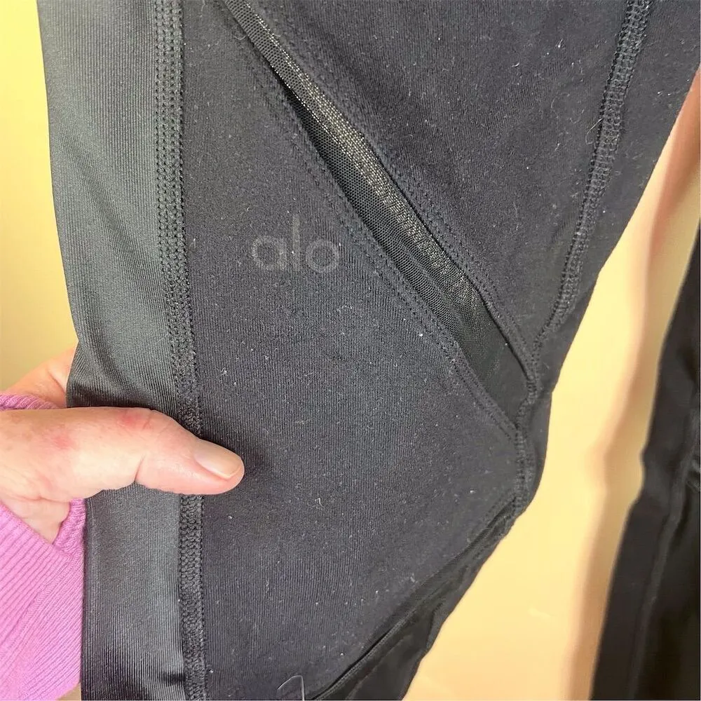 Alo Yoga Epic Mesh Women's High Waist Mesh Leggings Black Size Medium Activewear - Image 7
